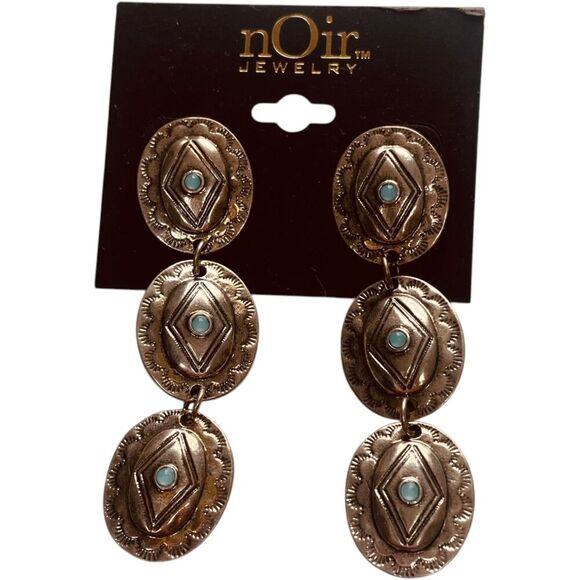 nOir Jewelry Vivienne Western Triple Concho Earrings - Picture 1 of 6